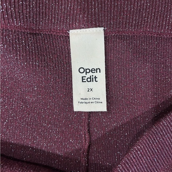 EUC 2 pc NORDSTROM Open Edit 2X Sparkling Burgundy Knit Tunic & Pant - Picture 9 of 10